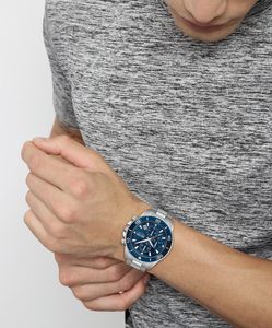 Boss Admiral 46mm Steel Blue Dial Quartz Bracelet Chronograph Watch