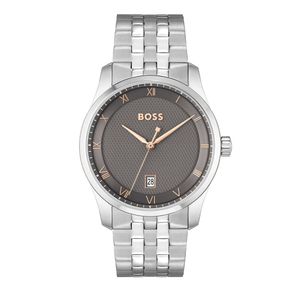 Preview image of BOSS Principle 41mm Grey Steel Mesh Quartz Bracelet Watch