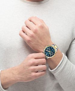 Preview image of BOSS Allure 44mm Blue Dial Two Toned Bracelet Chronograph Watch