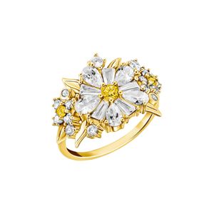 Preview image of Thomas Sabo Lovely Daisy Gold-Plated Flower Cocktail Ring