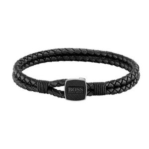 Preview image of Boss Seal Black Leather Mens Bracelet