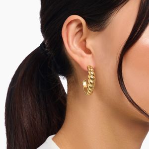 Thomas Sabo Twisted Band Gold-Plated Hoop Earrings 