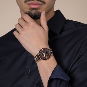 Preview image of Rado Centrix 41mm Brown Ceramic & Rose Gold Plated Quartz Chronograph Bracelet Watch
