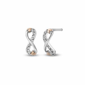 Preview image of Clogau Tree Of Life Infinity White Topaz Silver Stud Earrings 