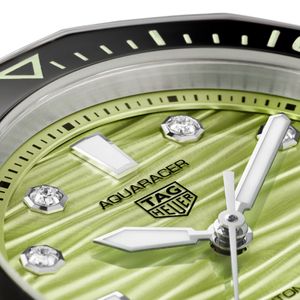 Preview image of TAG Heuer Aquaracer Professional 300 Date 36mm Diamond Dot Green Steel Automatic Watch