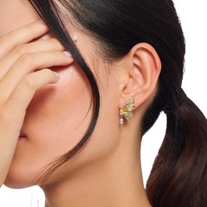 Thomas Sabo Butterfly Paradise Cubic Zirconia Gold Plated Stud Earrings 