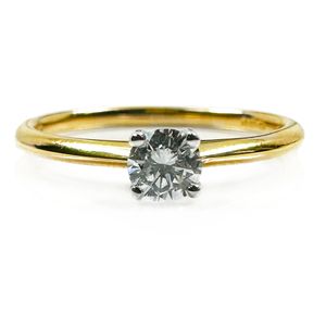 Preview image of 18ct Gold 0.22ct Round Brilliant Diamond 4 Claw Solitaire