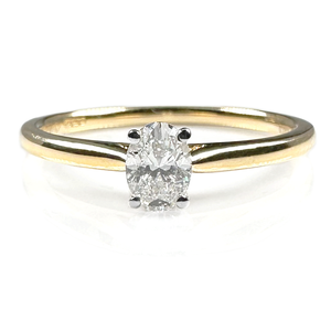 Preview image of 18ct Gold 0.31ct Oval Cut 4 Claw Diamond Solitaire