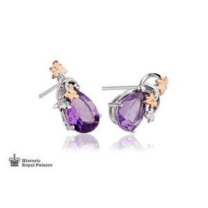 Preview image of Clogau 18ct White Gold Great Vine Amethyst Earrings