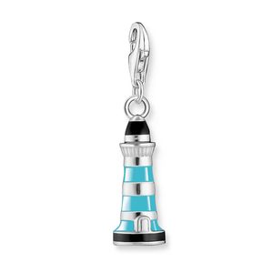 Preview image of Thomas Sabo Blue & Black Enamel Lighthouse Silver Charm