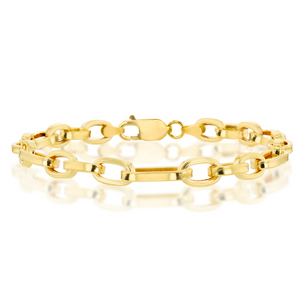 Preview image of 9CT YELLOW GOLD FANCY FIGARO BRACELET