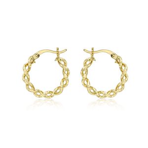Preview image of 9CT YELLOW GOLD 17.5MM DIAMOND CUT TWIST HOOP CREOLE EARRINGS
