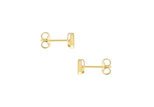 9ct Gold 4mm Rub Over Cubic Zirconia Stud Earrings