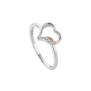Preview image of Clogau Past Present Future White Topaz Silver Heart Ring