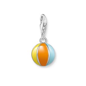 Preview image of Thomas Sabo Orange, Yellow and Blue Enamel Beach Ball Silver Charm