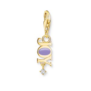 Preview image of Thomas Sabo Purple Enamel 'Joy' Gold Plated Charm