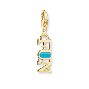 Preview image of Thomas Sabo Blue Enamel 'Fun' Gold Plated Charm
