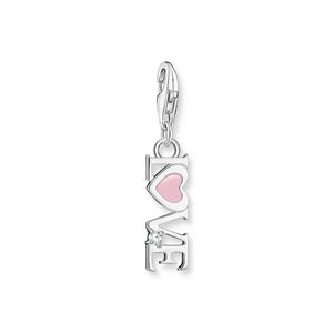 Preview image of Thomas Sabo Pink Enamel 'Love' Silver Charm