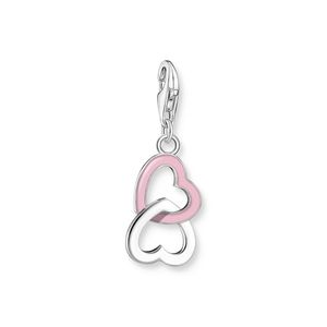 Preview image of Thomas Sabo Intertwined Hearts with Pink Enamel Silver Charm