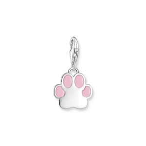Preview image of Thomas Sabo Pink Enamel Paw Print Silver Charm