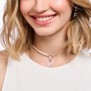 Thomas Sabo Pink Enamel 'Best Mum' Heart Silver Charm