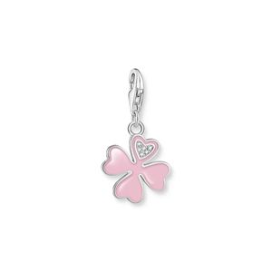 Preview image of Thomas Sabo Pink Enamel & CZ 4-Leaf Clover Silver Charm