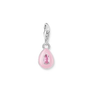 Preview image of Thomas Sabo Pink Enamel & Pink CZ Drop Silver Charm