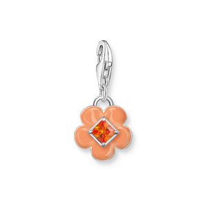 Preview image of Thomas Sabo Orange Enamel & Orange Zirconia Flower Silver Charm
