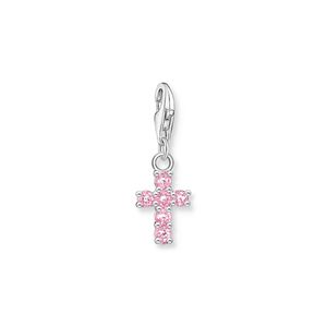 Preview image of Thomas Sabo Pink CZ Cross Silver Charm