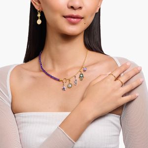 Thomas Sabo Blue Enamel Hand of Fatima Gold Plated Charm