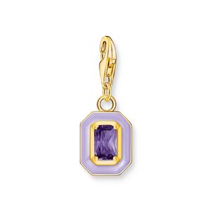 Preview image of Thomas Sabo Purple Enamel & Purple Cubic Zirconia Octagon Gold Plated Charm