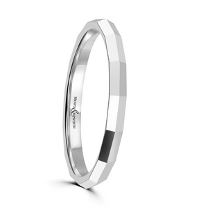 Preview image of Platinum 2mm patterned Ladies Wedding Ring