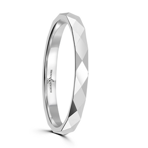 Preview image of Platinum 2mm Facetted Ladies Wedding Ring