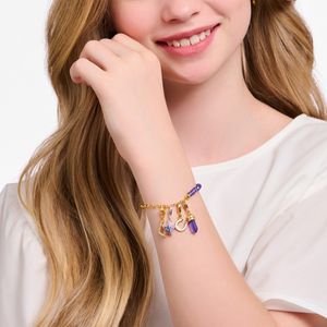 Thomas Sabo Imitation Amethyst Gold Plated Charm