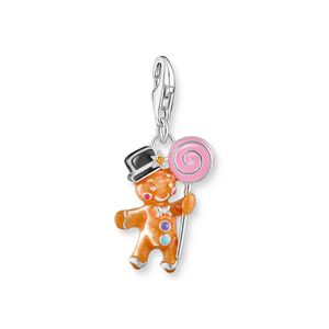 Preview image of Thomas Sabo Cold Enamel Gingerbread Man Silver Charm 
