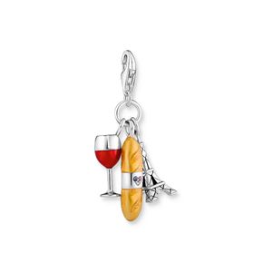 Preview image of Thomas Sabo wine glass, Eiffel Tower & baguette Silver Charm 