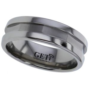 Preview image of Titanium 7mm Decagonal Shallow Dome Profile Gents Wedding Ring