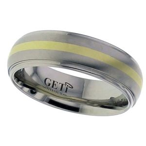 Preview image of Titanium & Gold 7mm Gents Wedding Ring 