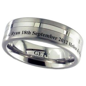 Preview image of Titanium 7mm Externally Engraved Gents Wedding Ring 