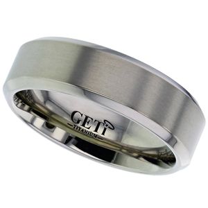 Preview image of Titanium 7mm Chamfered Edge Gents Wedding Ring