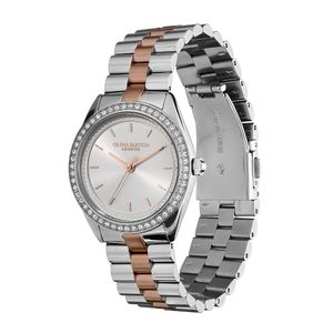 Olivia Burton Sports Luxe 34mm Crystal Silver Quartz Two Tone Bracelet Watch