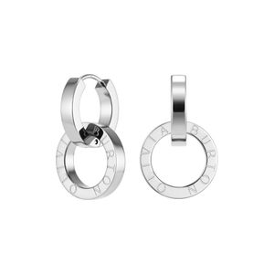 Preview image of Olivia Burton Honeycomb Toggle Silver Tone Hoop Earrings