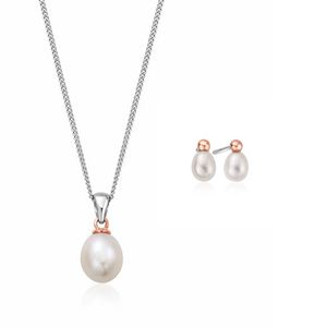 Preview image of Clogau Silver Welsh Beachcomber Pearl Pendant & Earrings Gift set 