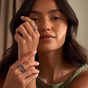 Clogau Celebration Crown Silver London Blue Topaz & White Topaz Ring