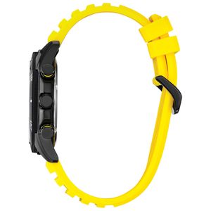 Citizen Men's Sports 45mm Black Steel Eco-Drive Yellow Rubber Chronograph Watch 