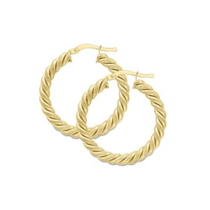 Preview image of 9ct Yellow Gold Twisted Large Creole Hoop Earrings