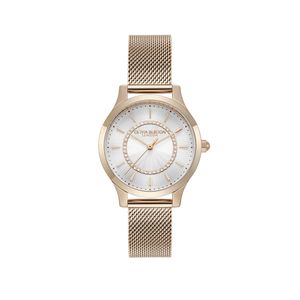 Preview image of Olivia Burton Classic 30mm Wonderlust White & Rose Gold Mesh Quartz Watch