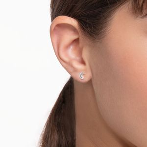 Preview image of Thomas Sabo Silver Stone Set Moon Ear Studs