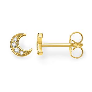 Thomas Sabo Yellow Gold Stone Set Moon Ear Studs