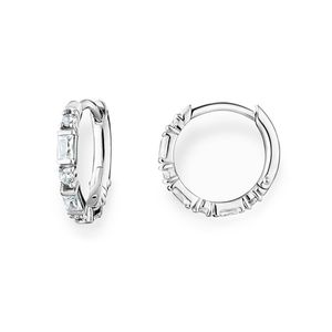 Preview image of Thomas Sabo Silver Stone Set Hoop Earrings